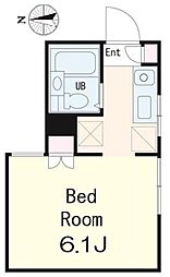 with plunts 北町 2階ワンルームの間取り