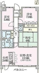 リグランド青葉台 1階3LDKの間取り