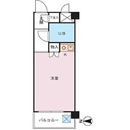 セザールプラザ府中 ワンルームの間取図画像