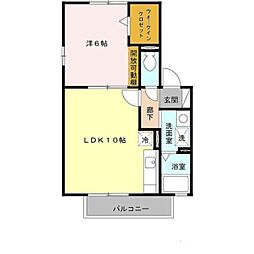 JR紀勢本線 紀三井寺駅 徒歩37分の賃貸アパート 2階1LDKの間取り