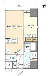 ラティエラ板橋 8階1LDKの間取り