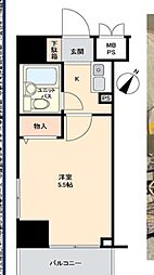 パレ・ドール伊勢佐木町南2 1Kの間取図画像