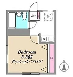 コンフォール城南E棟 1Kの間取図画像