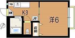 ピア・ジュトー 1Kの間取図画像