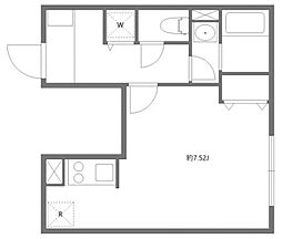 アセットホーム横浜 2階1Kの間取り