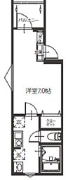 MELDIA登戸 1階1Kの間取り
