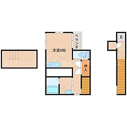 福寿荘 2階ワンルームの間取り