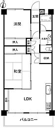 亀戸二丁目団地9号棟 2DKの間取図画像