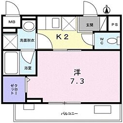 モーデグランツ 1Kの間取図画像