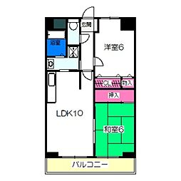 七道駅前マンション 2LDKの間取図画像