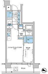 ルフォンプログレ中野富士見町ザ・レジデンス 1LDKの間取図画像