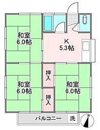 第7正美荘 2階3Kの間取り
