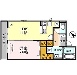 阪神本線 杭瀬駅 徒歩3分の賃貸アパート 1階1LDKの間取り