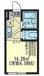 WITH PLACE K.NORTH 1階ワンルームの間取り
