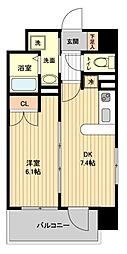 RESIDIA仙台原ノ町 1DKの間取図画像