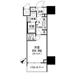 パークリュクス白金高輪 1Kの間取図画像