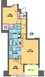 カスタリア東日本橋 2LDKの間取図画像