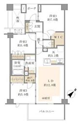 プラウド新宿中落合 1階3LDKの間取り