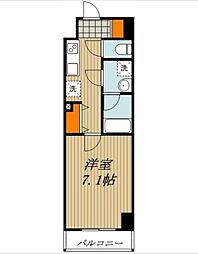 都営三田線 西台駅 徒歩4分の賃貸マンション 8階1Kの間取り