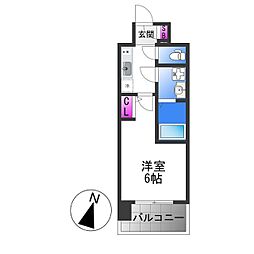 Osaka Metro中央線 緑橋駅 徒歩4分の賃貸マンション 6階1Kの間取り