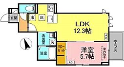 Asset-Court調布ヶ丘 202 2階1LDKの間取り