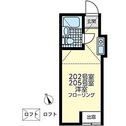 ネオステージ蒔田 ワンルームの間取図画像