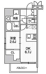 シーフォルム大井町2 4階1DKの間取り