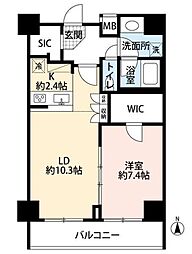 コンシェリア芝公園マスターズ 6階1LDKの間取り