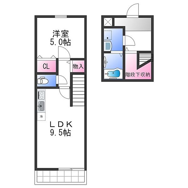 スリーハーブズグレンツェント泉大津 ｜大阪府泉大津市式内町(賃貸タウンハウス1LDK・2階・41.16㎡)の写真 その2