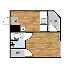 CoCo長津田 1DKの間取図画像