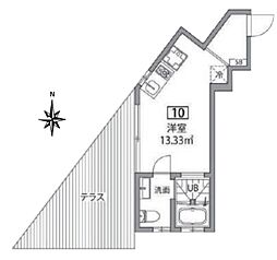 京王井の頭線 久我山駅 徒歩9分の賃貸アパート 1階ワンルームの間取り