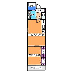 フジパレス堺北長尾 1階1LDKの間取り