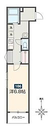 ＭＥＬＤＩＡさがみ野 3階1Kの間取り