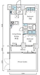 世田谷区北沢1丁目マンション 2LDKの間取図画像