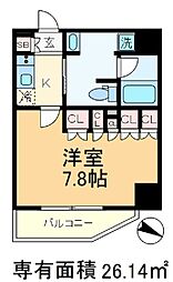 DIPS東十条駅前RESIDENCE 3階1Kの間取り
