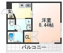 阪神本線 鳴尾・武庫川女子大前駅 徒歩12分の賃貸アパート 3階1Kの間取り