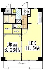リベラいわき 1LDKの間取図画像