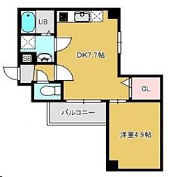 レガーロ松戸 1DKの間取図画像