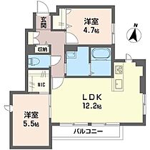 ボヌール 00101 ｜ 神奈川県茅ヶ崎市東海岸北４丁目7485（賃貸アパート2LDK・1階・54.60㎡） その2