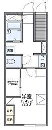 レオパレス雅 1Kの間取図画像