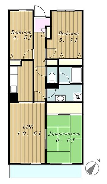 東京都町田市高ヶ坂２丁目(賃貸マンション3LDK・1階・65.10㎡)の写真 その2