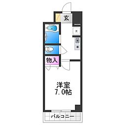 フルーレ住之江 1Kの間取図画像