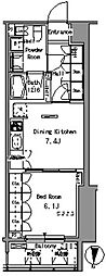 パークアクシス東陽町 1DKの間取図画像