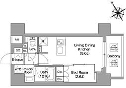 台東区蔵前4丁目マンション 1LDKの間取図画像