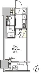 ジオエント白金台 3階1Kの間取り
