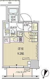 パークアクシス赤坂見附 ワンルームの間取図画像