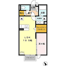 メゾンルミエール 2階1LDKの間取り