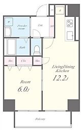 アルブル代々木八幡 1階1LDKの間取り