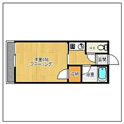 ルミエール友丘 1Kの間取図画像