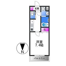 近鉄大阪線 長瀬駅 徒歩12分の賃貸マンション 6階1DKの間取り